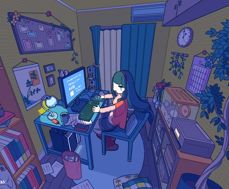 物語を感じる背景込み一枚絵を制作します キャラクターの日常や思い出を、温かな空気感とともに描きます イメージ2