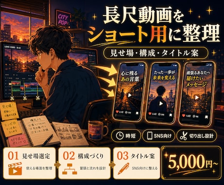 長尺動画をショート用に整理します