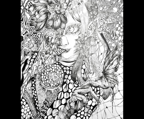 繊細なペン画のイラストを制作します 雰囲気のある目を引くペン画を！ イメージ2