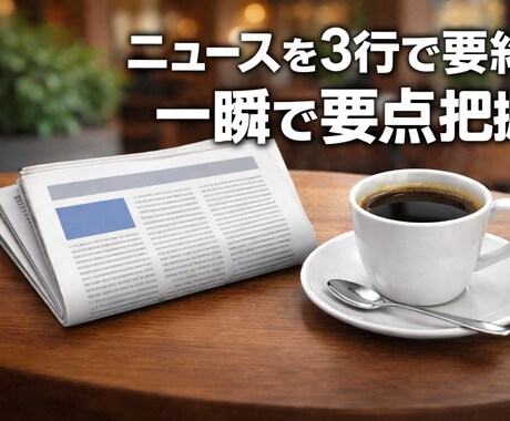 ニュース・記事を3行で分かりやすく要約します 要点だけ知りたい方に最適です。 イメージ1