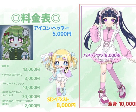 イラスト制作します 配信や動画、TRPG等の立ち絵を制作します イメージ2
