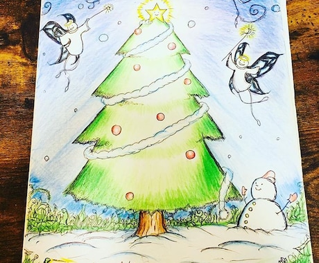 クリスマスの暖かいイラストやロゴや絵を描きます クリスマスのイラストやロゴ作成できます。絵本でも可。 イメージ1