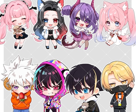 SDデフォルメミニキャラ描きます あなたのオリジナルキャラクターを可愛くデフォルメイラストに！ イメージ1