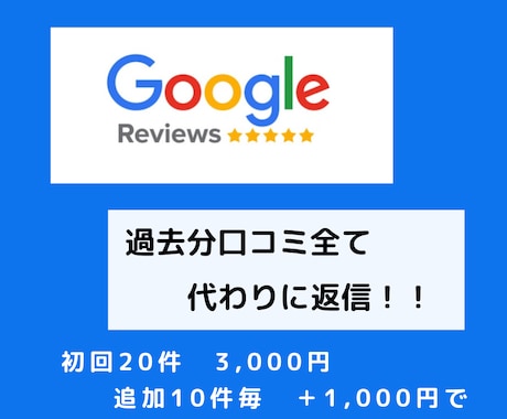 Google口コミ過去分の返信します 丸投げして下さい！200店舗以上の経験から代行します イメージ1
