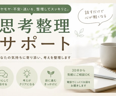 思考整理サポート相談室　　心のモヤモヤを整理します 「そのまま決断すると後悔しそうな状態を整理します」 イメージ1