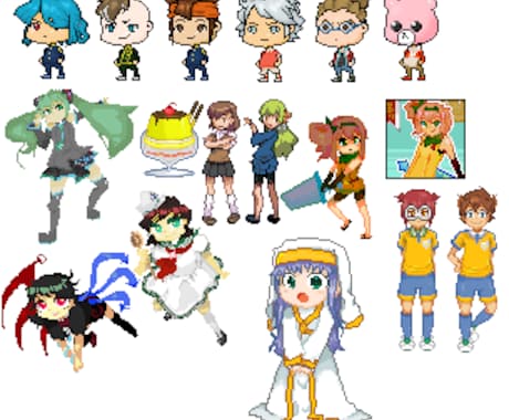 【同人ゲーム、見やすいページ作りのおてつだい】ドット絵かきます【~30枚】 イメージ1