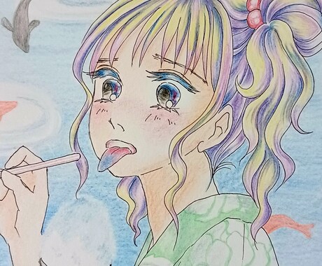 色鉛筆でイラスト描きます 鑑賞用、プレゼント等、優しいタッチの色鉛筆イラスト イメージ1