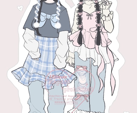 オシャレで可愛い絵を描きます 服のデザインが得意です！動物や食べ物なども得意です！ イメージ1