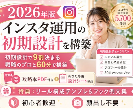 2026年版インスタ運用の初期設計を構築します インスタは初期設計で9割決まる。戦略のプロと60分で構築 イメージ1