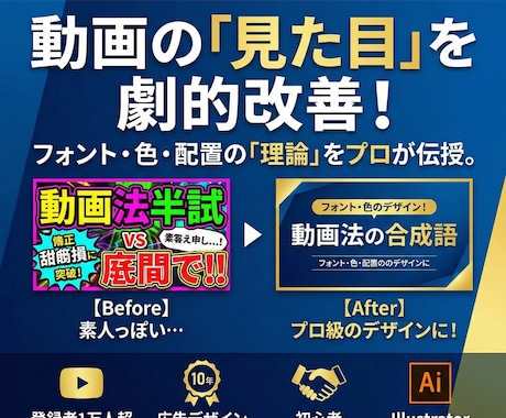 現役デザイナー兼YouTube運営者が教えます 【プロ直伝】動画のフォント・色を改善！脱・初心者デザイン講座 イメージ1
