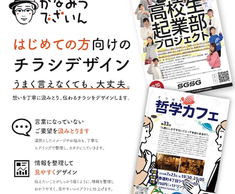 チラシを作り慣れていない方に寄り添います うまく言えなくても、大丈夫です。 イメージ1