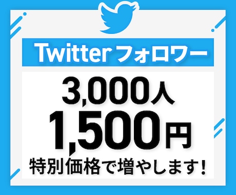 Twitterのフォロワー3000人増やします 実績を作るため原価で提供中！1/30までの限定価格