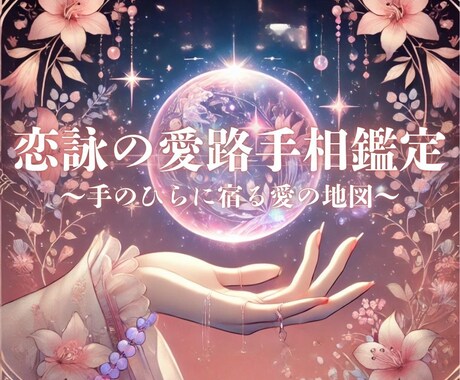 恋詠の愛路手相鑑定手のひらに宿る愛の地図を伝えます あなたの手のひらに描かれた愛の運命を解き明かします イメージ1