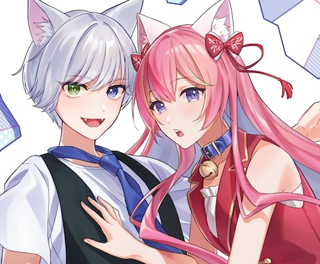 立ち絵・サムネ・一枚絵◎ イラストお描きします 高頭身〜ミニ、幅広く対応可能◎ お気軽にご相談ください♪ イメージ1