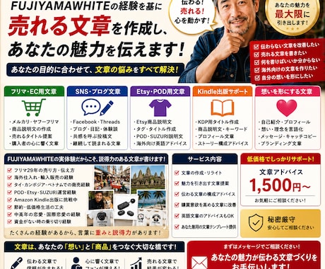 売れる文章を一緒に作ります フリマ・SNS・Etsyまで実践的にサポートします イメージ1