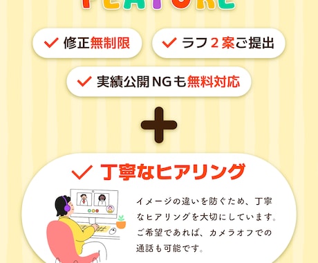 じっくりヒアリングでイメージ通りの画像を作ります 5名様限定価格・修正無制限！お気軽にご相談ください。 イメージ2