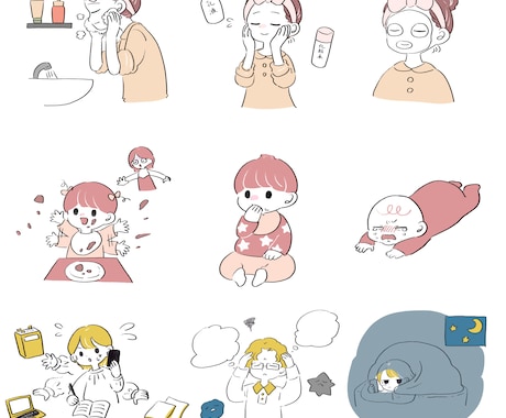 副業初心者の方にも◎ほっこりイラスト制作します 【商用利用可】親しみやすさUP！あたたかい手描きイラスト イメージ2