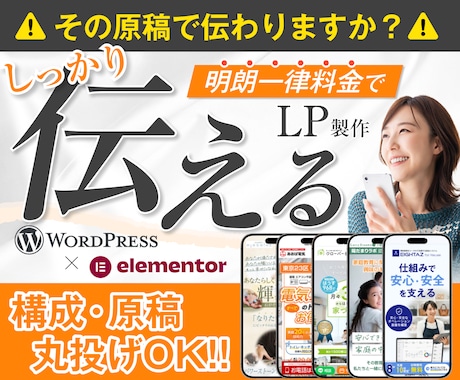 訴求力重視のLPをWordPressで作成します イメージ1