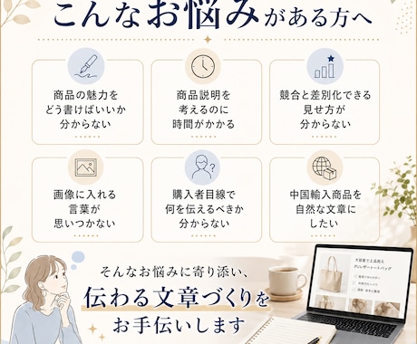 EC商品の魅力が伝わる商品説明文を作成します 商品名・説明文・画像コピーを購入者目線で作成します イメージ2