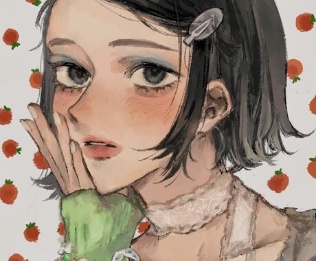 雰囲気のある魅力的なSNSアイコン描きます SNS用の可愛いアイコンを描きます♩♩♩ イメージ2