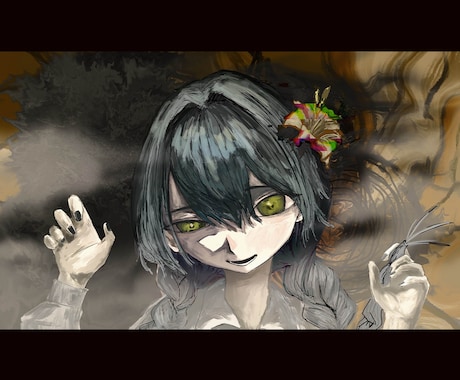 ダーク系MVイラストを描きます オリジナル曲、歌ってみた等のMVイラストをお任せください！ イメージ2
