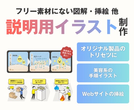 説明用イラスト・取説の図解イラスト制作します 【フリー素材では見つからない】フリー素材にない図解・挿絵など イメージ2