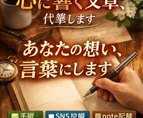 想いを心に響く文章にしますます 言葉にできない気持ちを形にします イメージ1