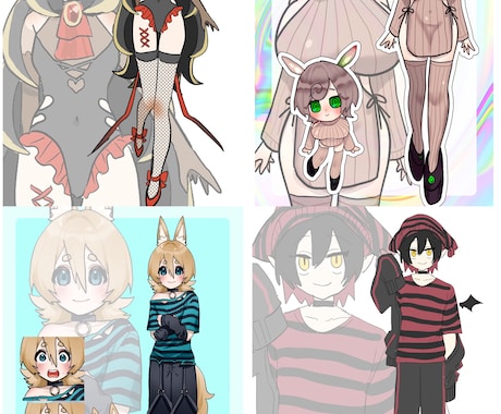 IRIAMライバーさんの立ち絵描きます 中性的な子や色気のあるお姉さんのキャラデザが得意です！ イメージ1