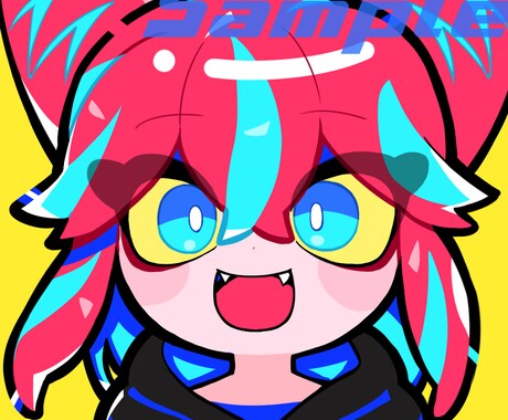 2000円で⚡カラフルでポップなアイコン描きます 個性的なアイコンが欲しい方に⚡キャラデザも可 イメージ2