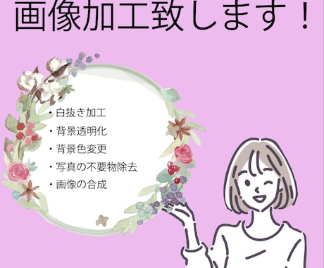 写真の加工、合成、背景透明化おこないます 写真、素材の切り抜き、合成、背景透明化などを行います！ イメージ1