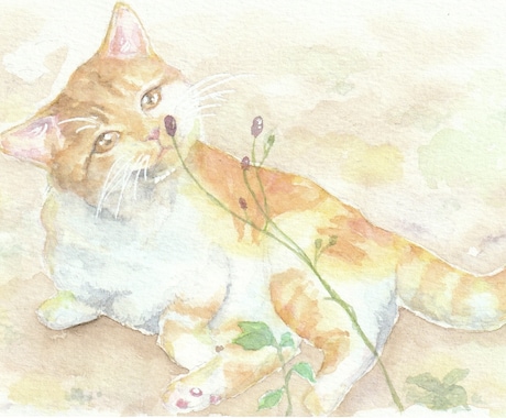 ふんわりとした水彩でペットのイラストを手描きします アイコン、待ち受けやプレゼントにも、かわいい透明水彩の絵を イメージ2
