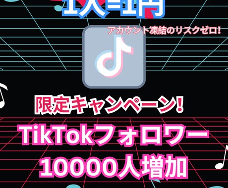 TikTokフォロワー10000人増加させます 9月限定キャンペーン！TikTokのフォロワー1万人宣伝！ イメージ1