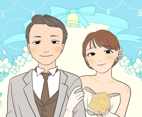 現役プロが描く幸せ溢れるウェルカムボード制作します きれいめからポップまで！お二人の空気感を大切に描きます。 イメージ2