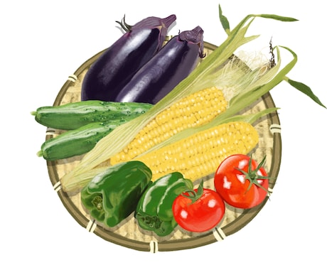新鮮な野菜果物イラスト｜温かいタッチで制作します レシピ本・メニュー・パッケージ用食品イラストを制作します イメージ2