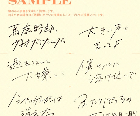 商用利用OK！デザインアクセントに♫文字を書きます 癖のある手書き文字をご提供します。aiデータ納品可能です！ イメージ2