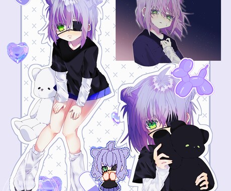 コラージュイラストお描きします ポップ！かわいい！素敵なイラストお渡しします イメージ2