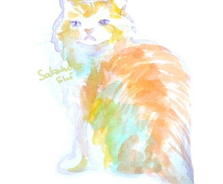アナログでカラフルなペットの似顔絵を描きます アクリル絵の具で描くかわいい動物のイラストです イメージ2