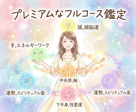 全身を対象としたフルコース鑑定を提供します プレミアムな鑑定をあなた様に、一度の鑑定で多くをあなた様に イメージ1