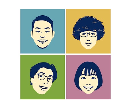 なんとなく似てるレトロでシンプルな似顔絵描きます 懐かしくて新しい。ほんのり昭和テイストのやさしい似顔絵 イメージ2