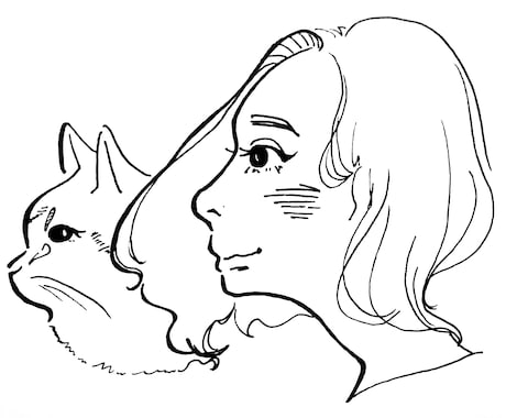 手描き横顔イラストとあいうえお作文かきます ユニークな手描きイラストをお探しの方へ！ イメージ1