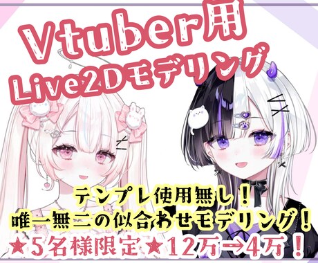 ５名限定価格！コスパ◎Live2Dモデル制作します 細かいことで悩まない！完全お任せプラン！ イメージ1