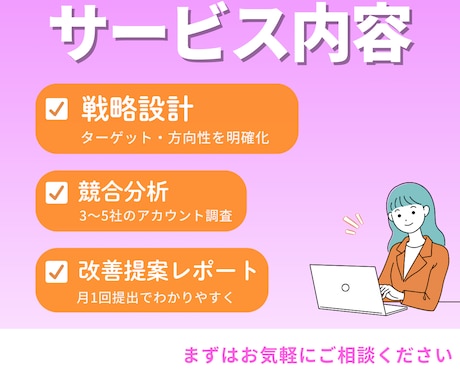 Instagram戦略設計＋投稿サポートします 戦略設計と投稿サポートで運用改善 イメージ2