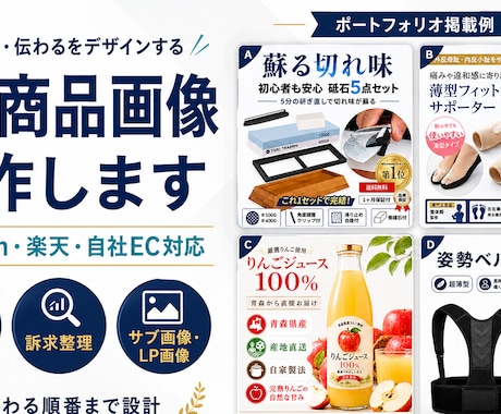 売れるEC商品画像を構成案から丸投げで制作します ターゲットに刺さる訴求整理からデザインまで一括サポート！ イメージ1
