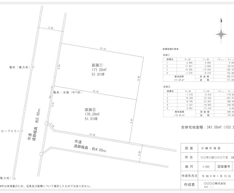 分譲計画図　航空写真から区割図を作成します 【測量図なし】航空写真から区割図を作成。 イメージ2