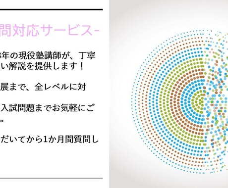 回数無制限！1ヶ月間数学の質問対応します 阪大卒、塾講師歴13年の講師による、丁寧で分かりやすい解説 イメージ1