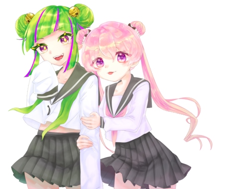 全身イラスト描きます 背景透過、ポージング指定自由でキャラクターのイラスト描きます イメージ1