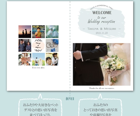 写真でオリジナリティを☆席次表作成致します 世界に１つ♡お二人や家族・ゲストの方々の写真も入れて イメージ2