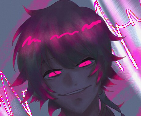 アイコンやサムネ等かっこいいイラスト描きます 厚塗り風/ダークな雰囲気中心！キャラビジュ可！爆速納品可！ イメージ2