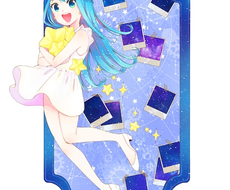 明るくきらめく爽やかなイラスト作成致します SNS、動画、配信、立ち絵、ミニキャラetc.に対応してます イメージ2