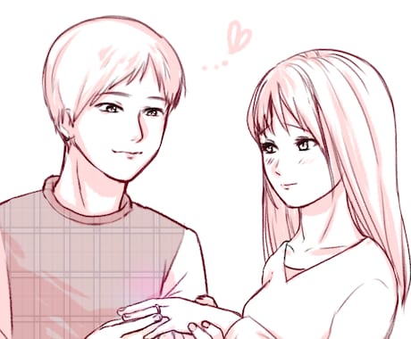 カップルイラスト承ります 恋人との記念日、結婚式のイラストが欲しい方へ イメージ2